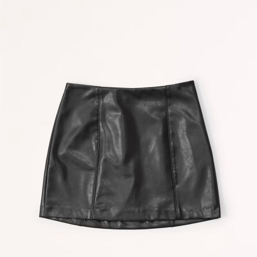 Abercrombie & Fitch Black Faux Leather Skirt NWT